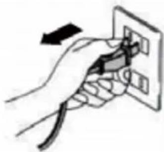 Hand holding a power outlet plug with a cable.