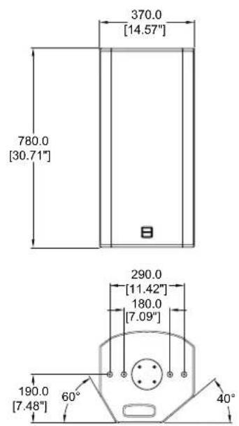 370.0 [14.57"] 780.0 [30.71"] 290.0 [11.42"] 180.0 [7.09"] 190.0 [7.48"] 60° 40°