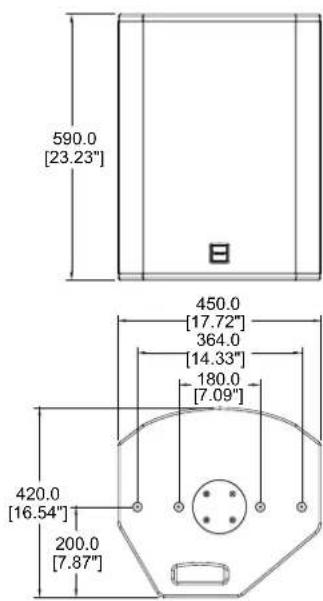590.0 [23.23"] 450.0 [17.72"] 364.0 [14.33"] 180.0 [7.09"] 420.0 [16.54"] 200.0 [7.87"]
