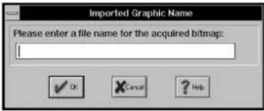 Imported Graphic Name. Please enter a file name for the acquired bitmap: OK Cancel ? Help