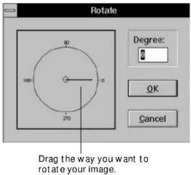 Rotate Degree: 0 OK Cancel Drag the way you want to rotate your image.