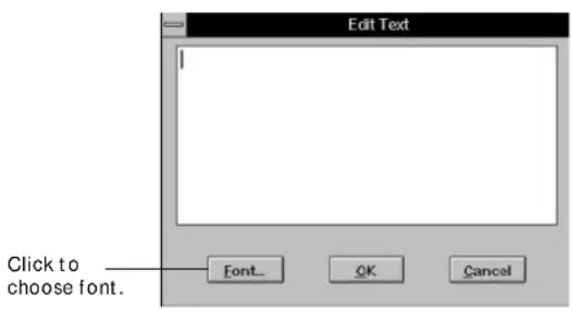 Edit Text Click to choose font. Font... OK Cancel