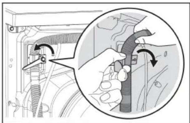 Diagram showing a hand adjusting a mechanical component with arrows indicating motion (no text or symbols present)