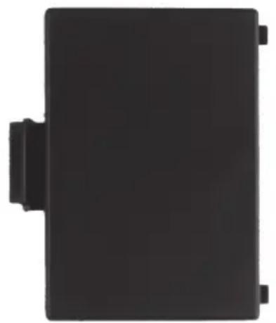 Black rectangular object with a small protrusion on the left side (no text or symbols visible)