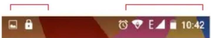 Mobile app status bar with icons for lock, timer, and time