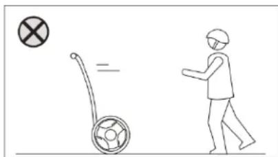Diagram showing a person walking beside a wheel with a cross symbol and equals sign, likely illustrating a physics or mechanics concept.