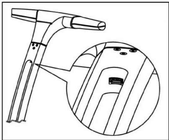 Technical line drawing of a mechanical component with an inset close-up showing internal structure (no text or symbols)