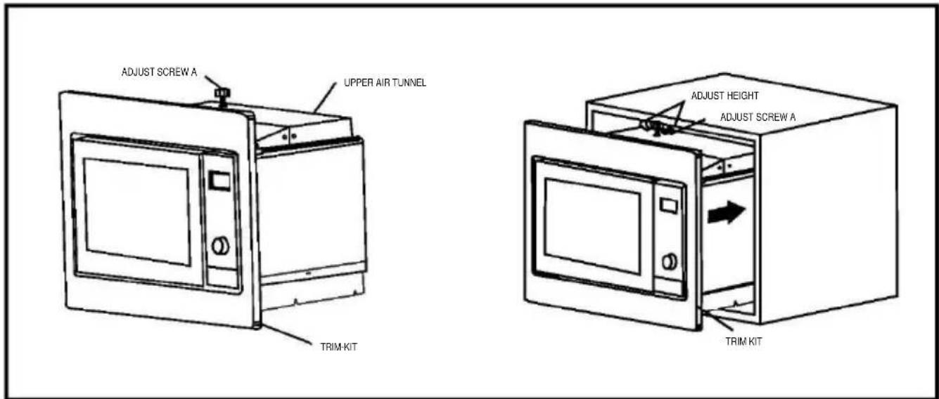 ADJUST SCREW A UPPER AIR TUNNEL TRIM-KIT ADJUST HEIGHT ADJUST SCREW A TRIM KIT