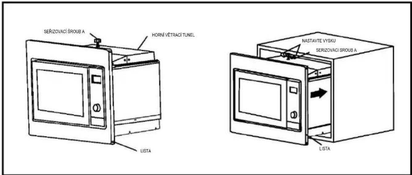 ADJUSTING SCREW A UPPER VENTILATION TUNNEL LIST SET THE HEIGHT ADJUSTING SCREW A LIST