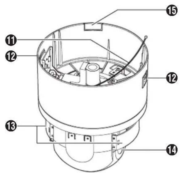 Technical diagram of a mechanical device with numbered components for identification