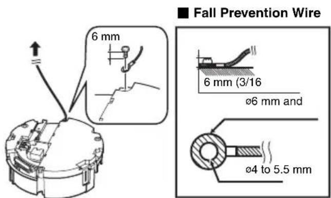 Fall Prevention Wire 6 mm 6 mm (3/16) ø6 mm and ø4 to 5.5 mm