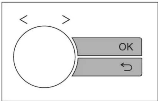 graph TD A[" "] --> B[" "] B --> C["OK"] B --> D["←"]