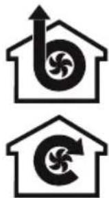 Two identical house icons with a wind turbine symbol inside, no text or labels present.
