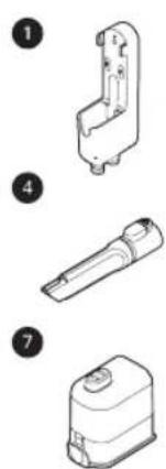 Illustration of four different electronic components with numbered labels (1, 4, 7), no text or symbols present.