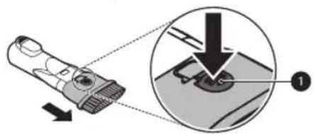 Diagram showing a mechanical component with an inset close-up highlighting a specific part, labeled with number 1.