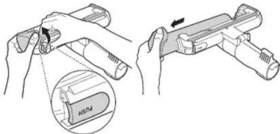 Diagram illustrating how to adjust a handgun with a USB tag, showing step-by-step assembly and insertion instructions.