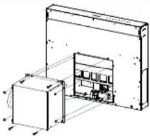 Technical line drawing of a mechanical assembly with two components, one open and one closed, showing internal components (no text or symbols).