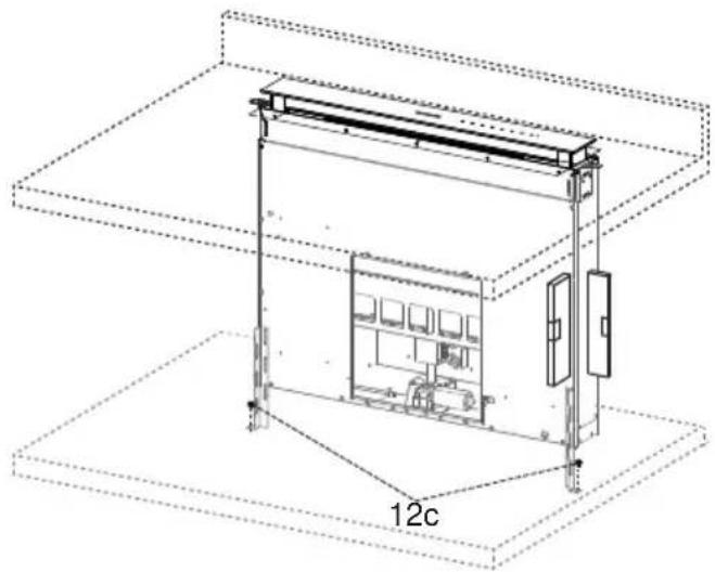 Technical line drawing of a mechanical or electrical enclosure with labeled component '12c' (no readable text or symbols beyond label)