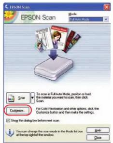 EPSON Scan File Mode To scan in Full Auto Mode, position or load the material you want to scan, then click Scan. For Color Restoration and other options, click the Customize button and then make the settings. Show this dialog box before next scan. You can change the scan mode in the Mode list box at…