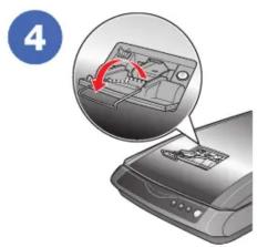 Illustration of a device with a magnified inset showing internal components (no text or symbols)