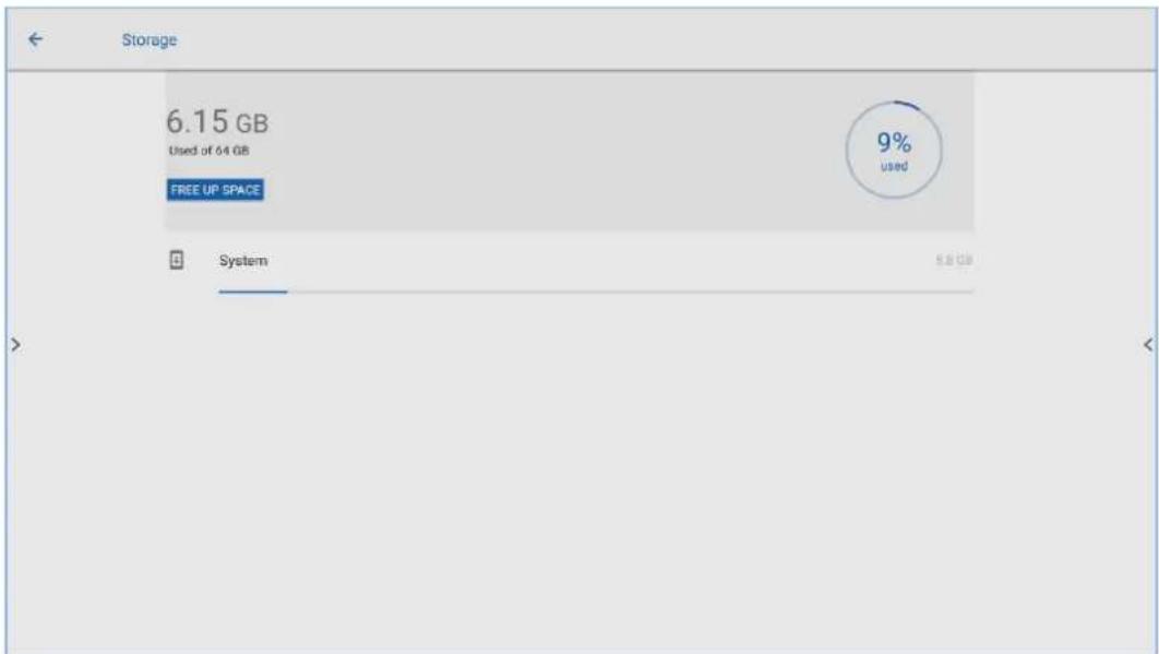 Storage 6.15 GB Used of 64 GB FREE UP SPACE System 9% used 5.8 GB