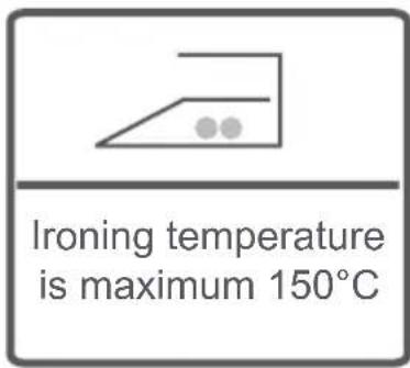 Ironing temperature is maximum 150°C