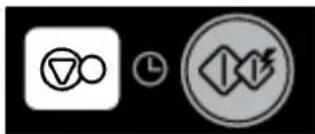 Three abstract icons: a white square with two circles, a black circle with a diamond and arrow symbol, and a gray circle with a clock face (no text or labels)