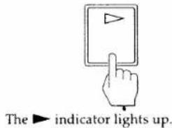 The ► indicator lights up.