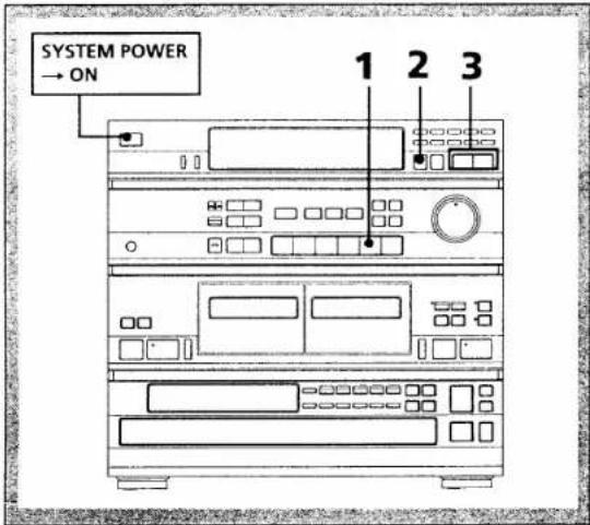 SYSTEM POWER → ON 1 2 3