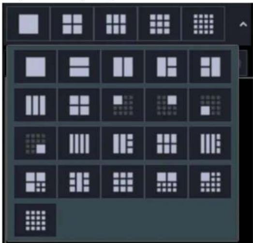 Grid of 24 grayscale square icons arranged in a 3x3 grid, likely representing UI or layout options.