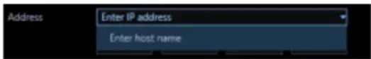 Address: Enter IP address. Enter host name.
