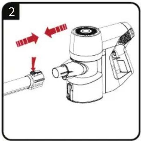 Technical illustration of a mechanical device with red arrows indicating motion or assembly (no text or symbols)