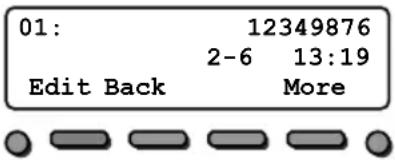 01: 12349876 2-6 13:19 Edit Back More