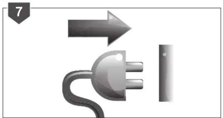 Illustration of a plug with an arrow pointing right and a vertical line on the right (no text or symbols)