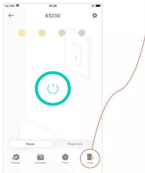 No SIM 15:28 KS230 Power Brightness Pensets Schedule Times Away