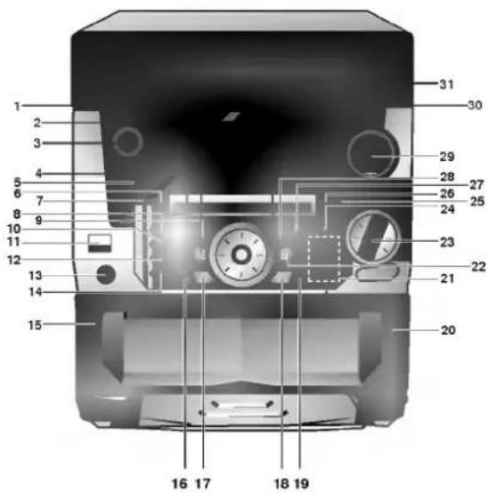 Exploded view diagram of a mechanical device with numbered components for identification