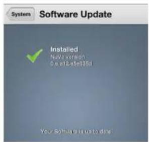 System Software Update Installed NVO version 0.016.05=395d Your Software is up to date