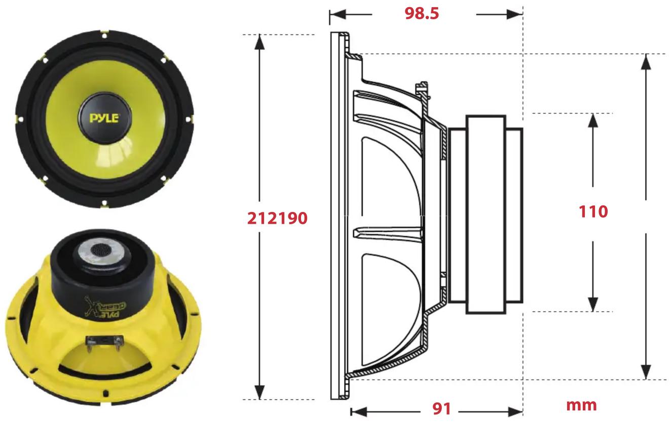 PYLE 212190 98.5 110 91 mm