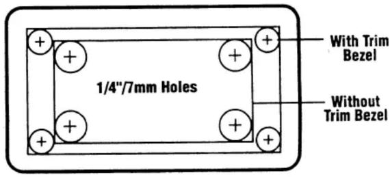 1/4"/7mm Holes With Trim Bezel Without Trim Bezel