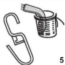 Simple line drawing of a U-shaped object and a basket with a handle, no text or symbols present.