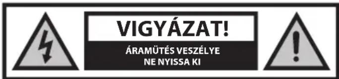 VIGYÁZAT! ÁRAMÜTÉS VESZÉLYE NE NYISSA KI