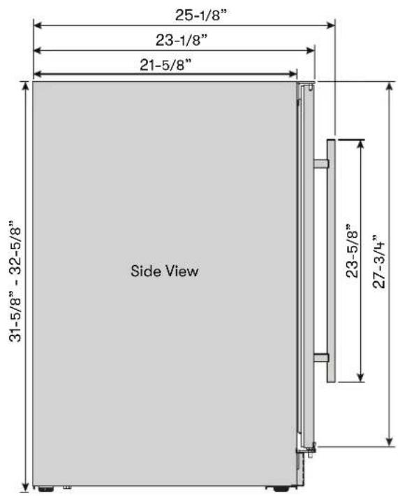25-1/8" 23-1/8" 21-5/8" 31-5/8" - 32-5/8" Side View 23-5/8" 27-3/4"