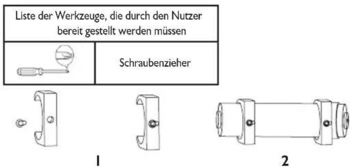 Liste der Werkzeuge, die durch den Nutzer bereit gestellt werden müssen Schraubenzieher 1 2