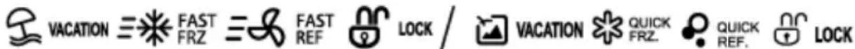 VACATION = FAST FRZ = FAST REF LOCK / VACATION = QUICK FRZ. = QUICK REF. = LOCK