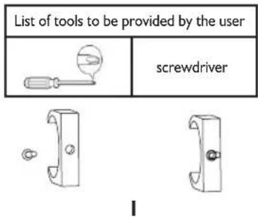 List of tools to be provided by the user screwdriver