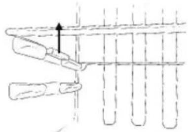 Diagram of a test tube with a tool inserted into a rack, showing internal structure (no text or labels)