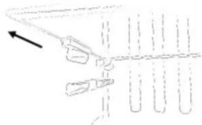 Simple line drawing of a tool interacting with test tubes, no text or symbols present