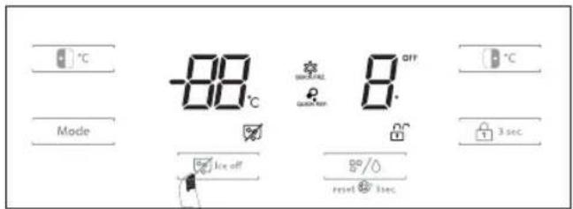 °C Mode -88 °C ICE off 3 sec +0/0 reset 3 sec OFF +0/0 3 sec