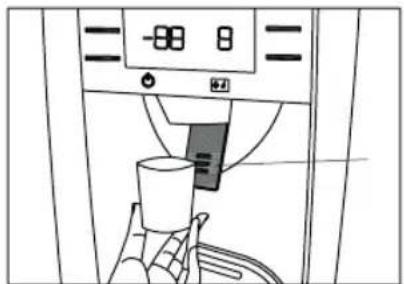 Diagram of a coffee maker with digital display showing temperature reading and a coffee cup, likely for cooking or processing.