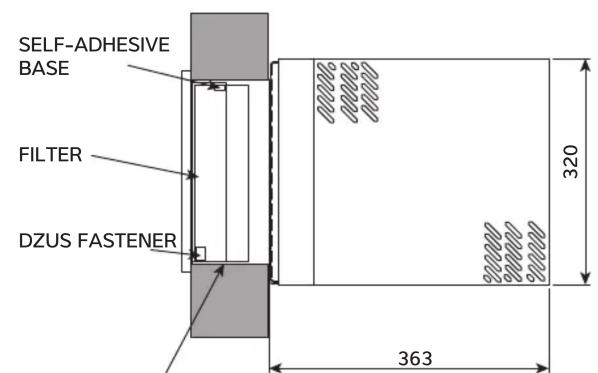 SELF-ADHESIVE BASE FILTER DZUS FASTENER 320 363